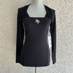 Women's Vikings Black Long Sleeve Top